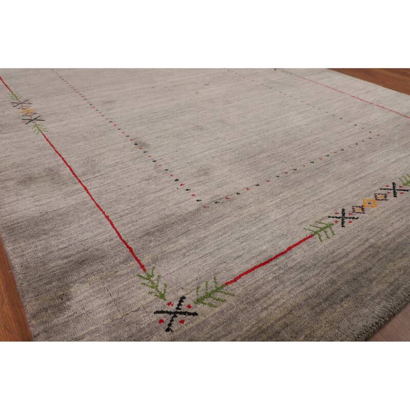 Gabbeh Oriental Area Rug Hand-Knotted Bedroom Wool Carpet - 5'0"x 7'11"