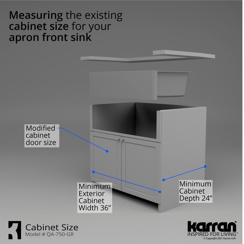 Karran Farmhouse Apron Front Quartz Double Bowl Kitchen Sink Kit