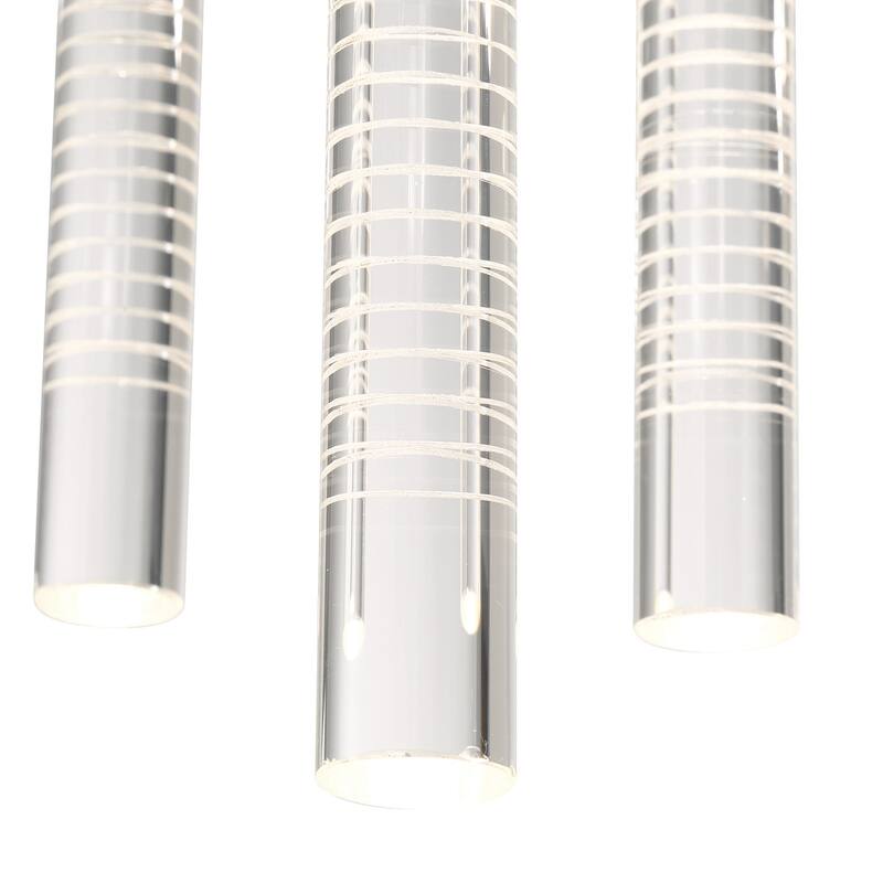 Artcraft Celine - Integrated LED Chandelier - Black Finish - Laser Lined Glass Rods