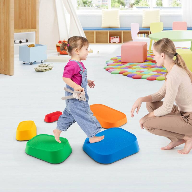 Costway 5 Pcs Balance Stepping Stones for Kids with Non-Slip Surface - See Details