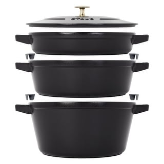 STAUB Cast Iron 4-pc Stackable Set
