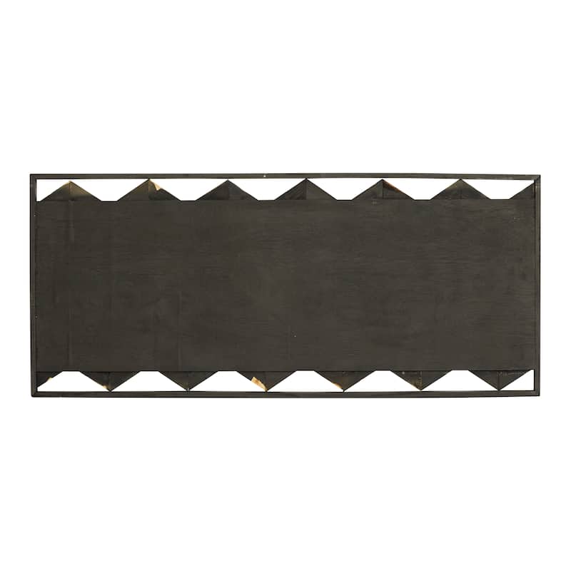Brown Teak Wood Handmade Chevron Panels Geometric Home Wall Decor with Distressing