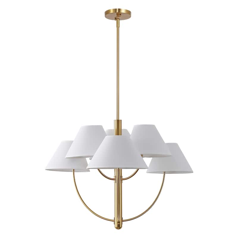 SAFAVIEH Lighting Madsen, 6 Light, 32-inch, Metal Chandelier - 32"W x 32"D x 60"H