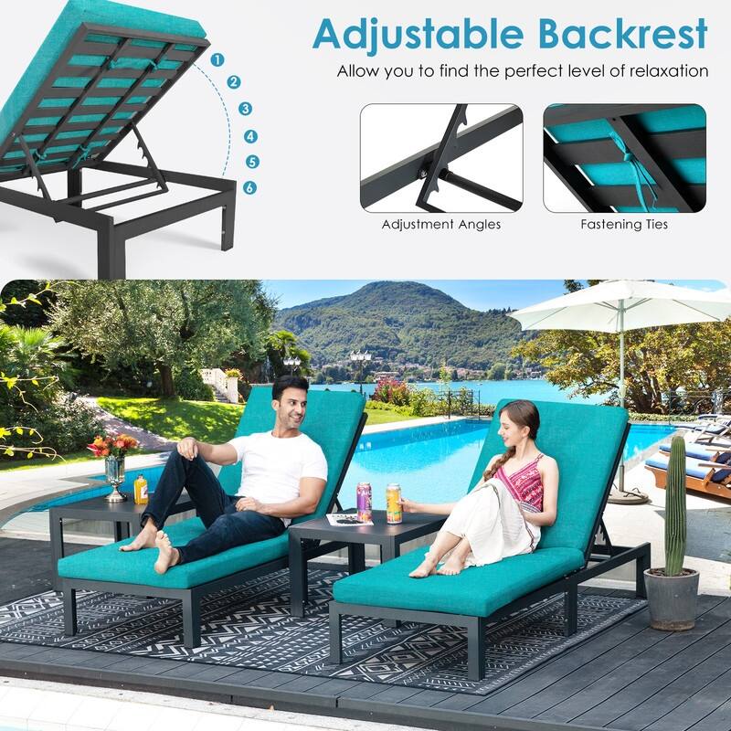 FINCATI Aluminum Outdoor Patio Furniture Conversation Sectional Sofa Set