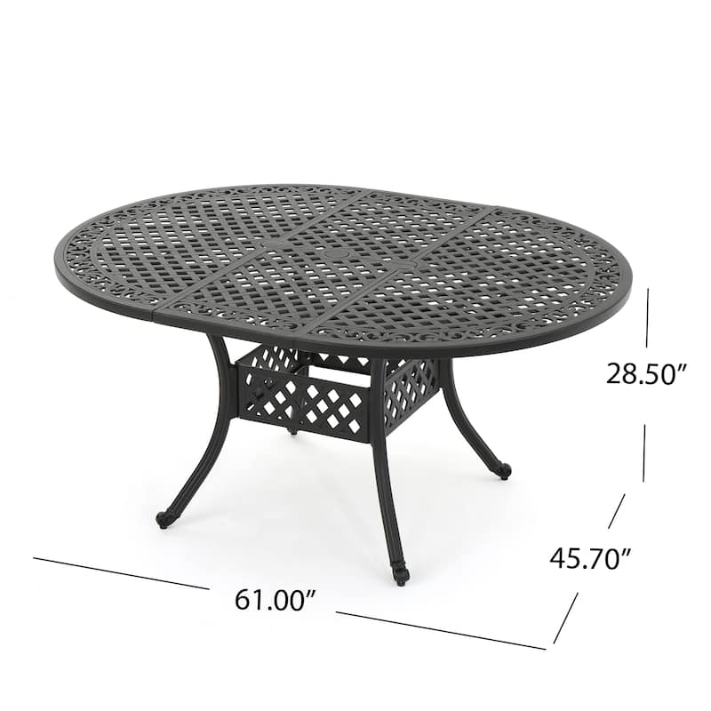 Roomfitters Outdoor Expandable Aluminum Dining Table with Elegant Design, Perfect for Patio and Garden Use