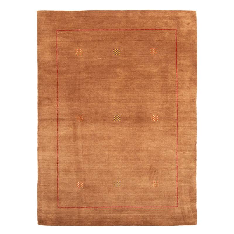 ECARPETGALLERY Hand Loomed Kashkuli Gabbeh Brown Wool Rug - 4'11 x 6'9