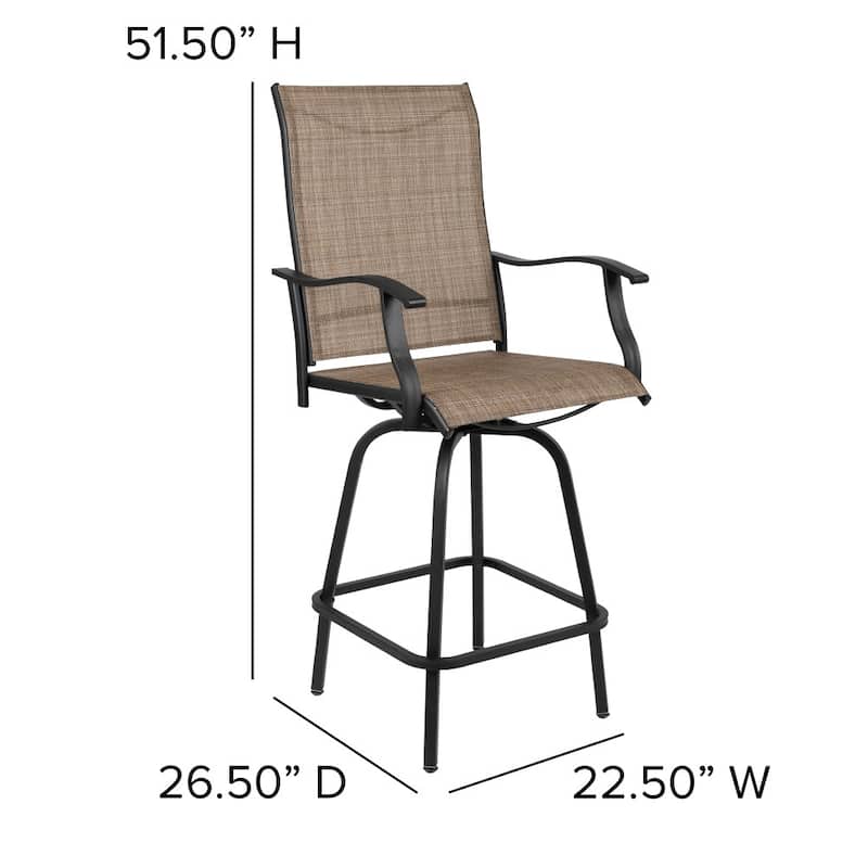 30" All-Weather Patio Swivel Outdoor Stools, Set of 2 - Garden Chair