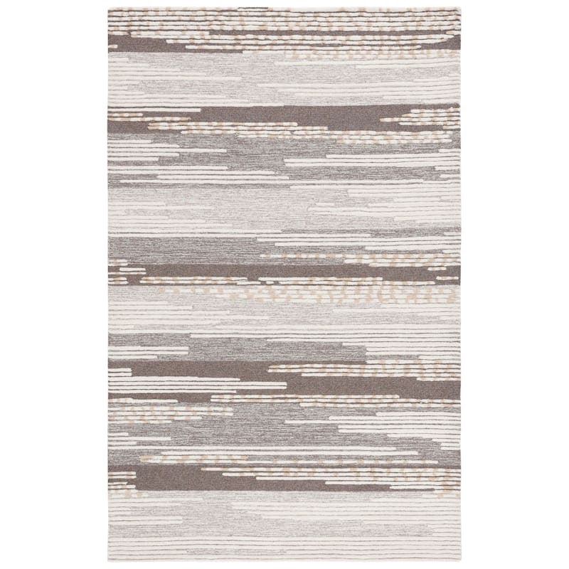 Martha Stewart by SAFAVIEH Michi Rustic Stripe Wool Rug - 5' x 8' - Natural/Beige