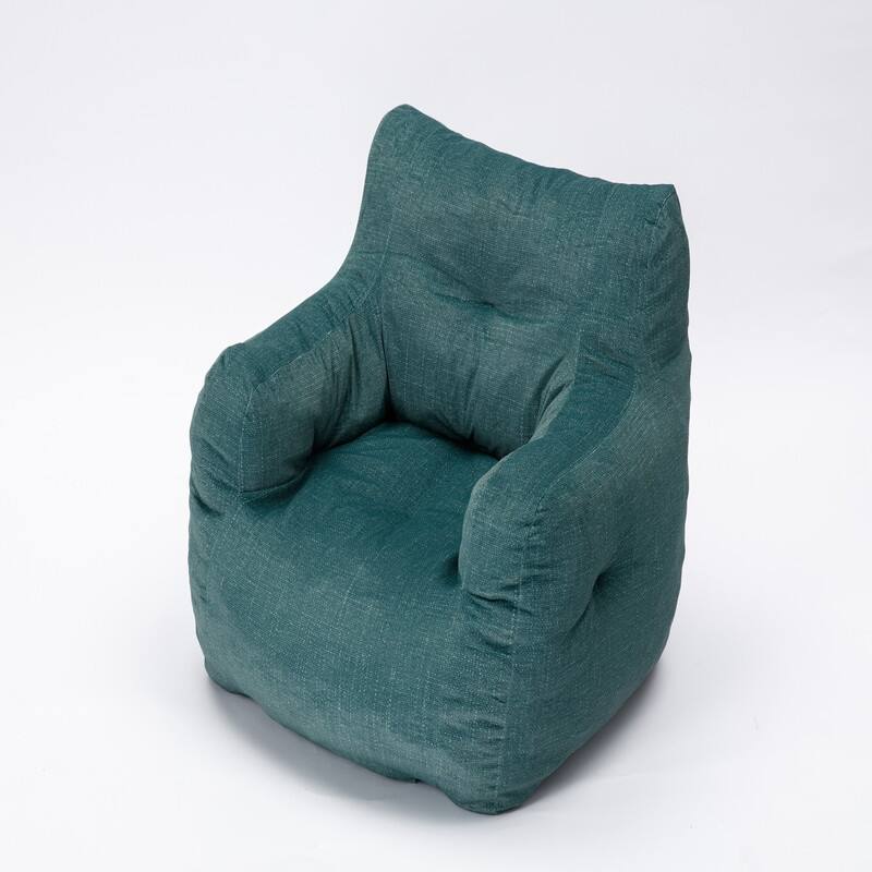 Soft Cotton Linen Fabric Bean Bag Chair Filled With Memory Sponge,Green