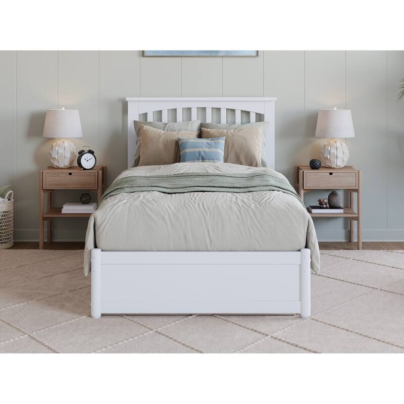 Everett Platform Bed with Panel Footboard and Twin XL Trundle