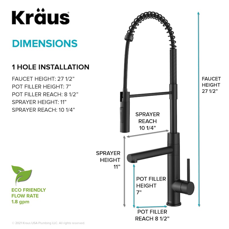Kraus Artec 2-Function Commercial Pulldown Pot Filler Kitchen Faucet