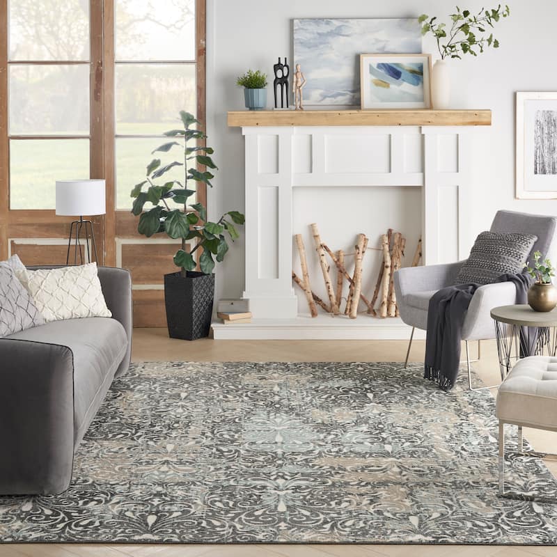 Nourison Soma Contemporary French Country Damask Area Rug