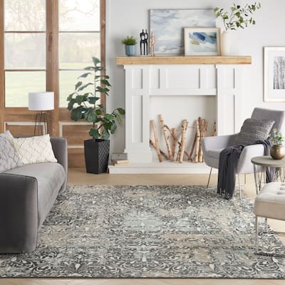 Nourison Soma Contemporary French Country Damask Area Rug