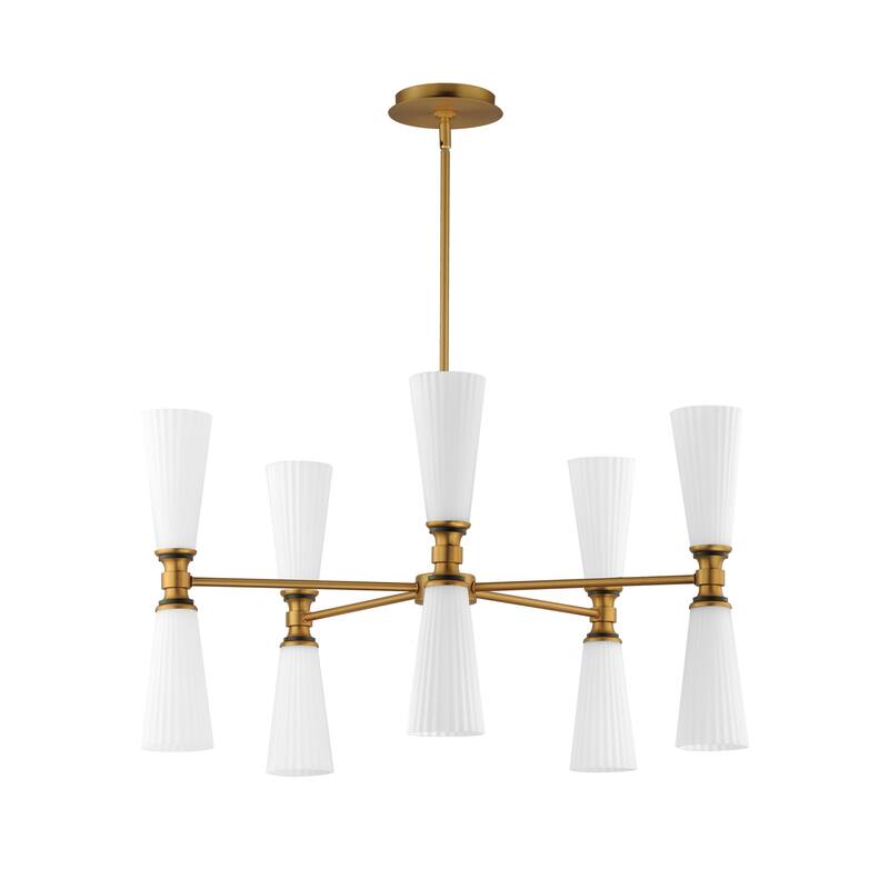 Maxim 24825SW Krevat 10 Light 32" Wide Chandelier - Black / Natural Aged Brass