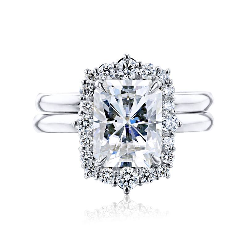 Annello by Kobelli 14k Gold Forever One Raina Bridal Set (DEF/VS, DEF/VS) - White - 5