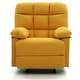 preview thumbnail 1 of 4, Fabric Upholstered Reclining Chair with Padded Arms - 39" - Yellow