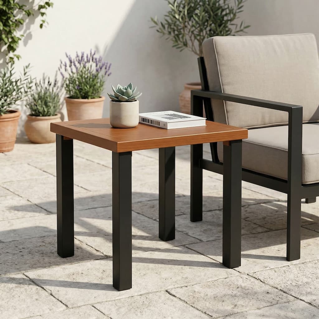 Square Outdoor Side Table - 17.3'' H X 17.7'' D X 17.7'' W