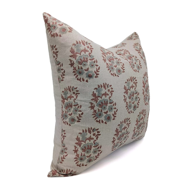 Fabdivine Linen Handmade Block print pillow Cover