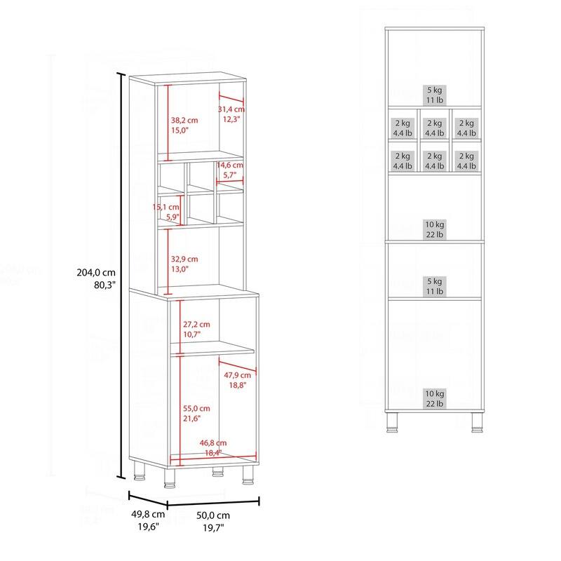 80 inch Versatile High Double Cabinet Kitchen Pantry