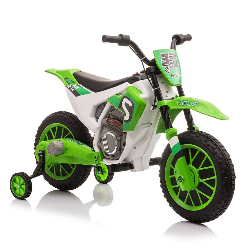 Motorcycle Battery Powered Ride on Toys with Training wheels - Green