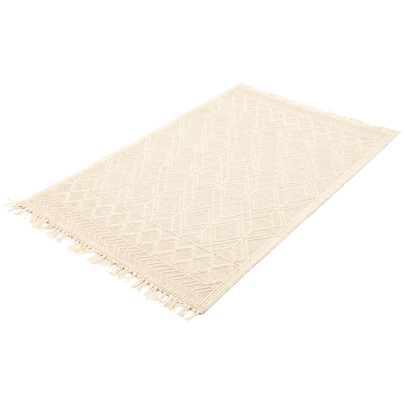 ECARPETGALLERY Braid weave Sienna Cream Wool Rug - 5'0 x 7'10