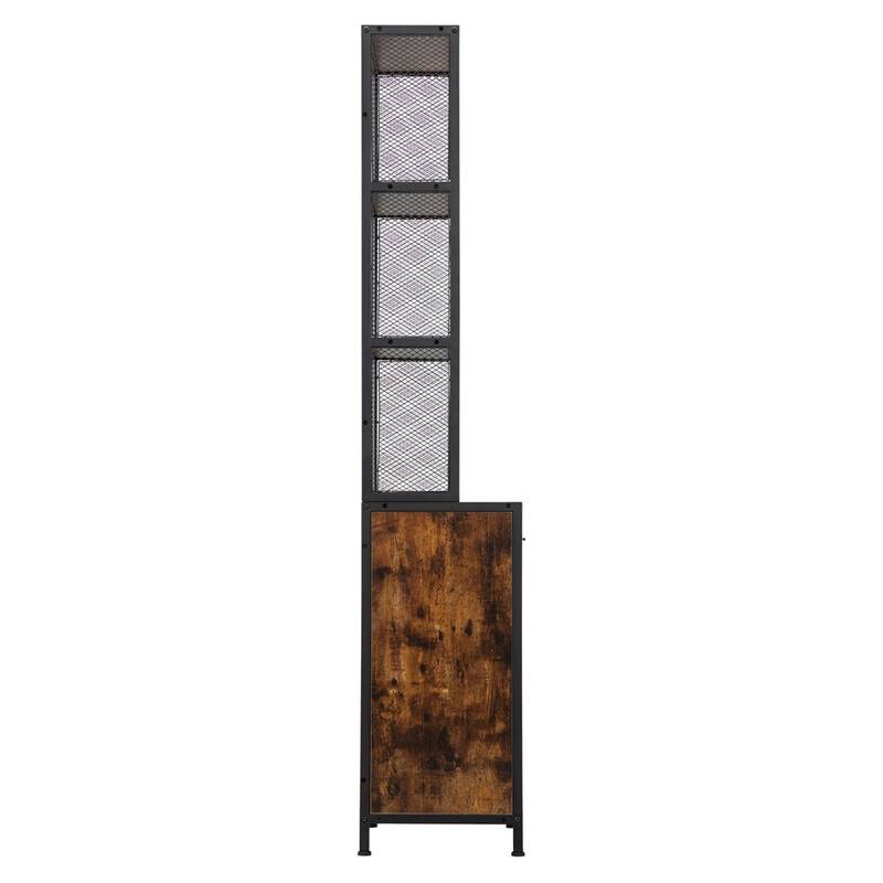Wood Salon Station with Drawer, Cabinet and Shelves