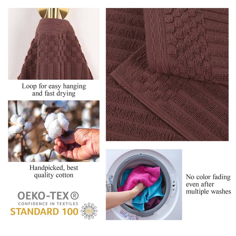 Superior Soho Ribbed Cotton Hand Towel Set of 4