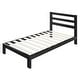 preview thumbnail 1 of 6, Black Twin size Metal Platform Bed Frame with Headboard and Wood Support Slats Black