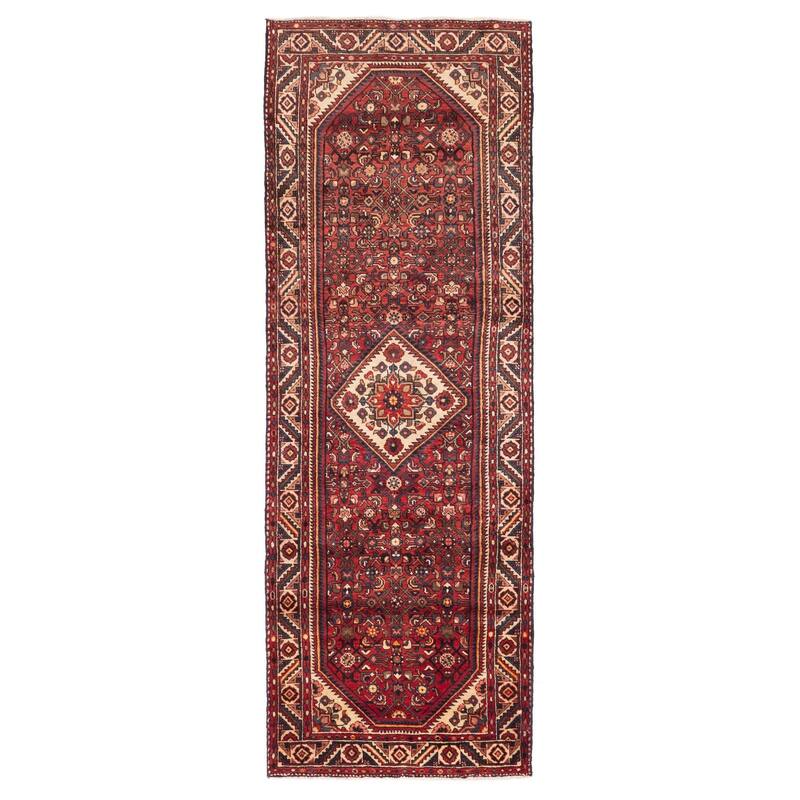 ECARPETGALLERY Hand-knotted Andelz Red Wool Rug - 3'4 x 10'2