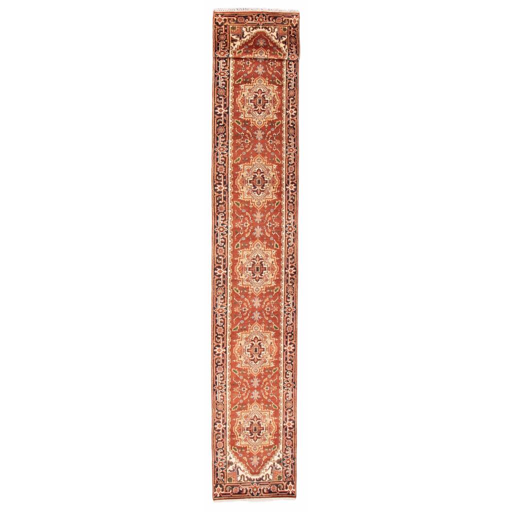 ECARPETGALLERY Hand-knotted Serapi Heritage Dark Copper Wool Rug - 2'5 x 19'10