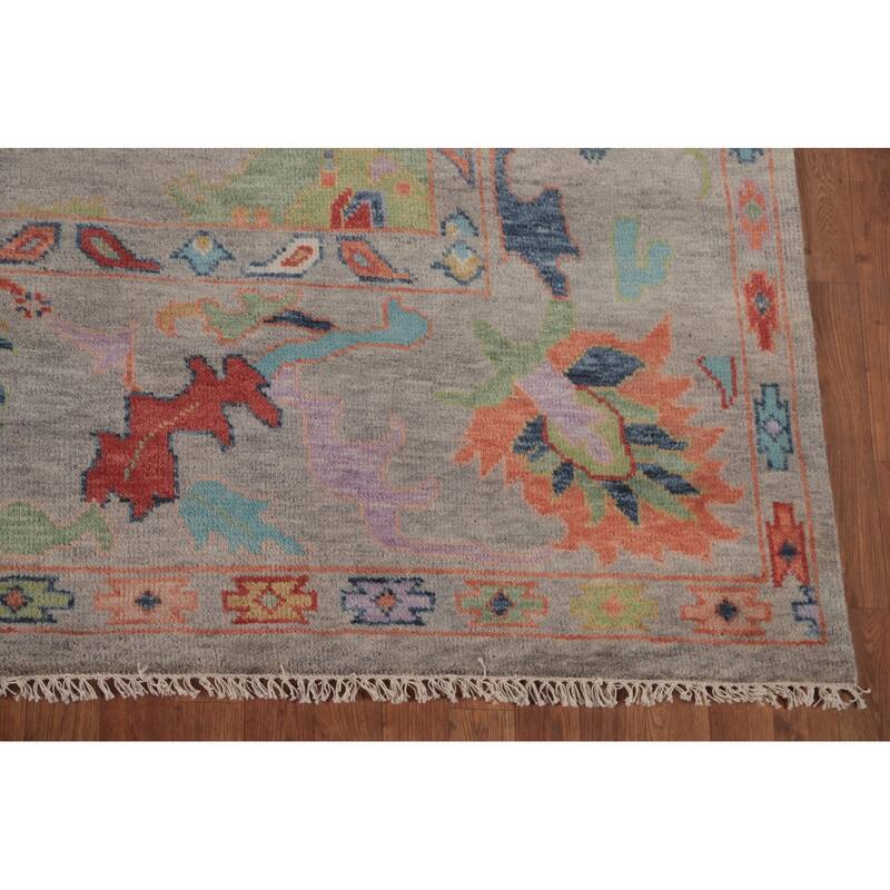 Floral Oushak Oriental Area Rug Handmade Living Room Wool Carpet - 8'9"x 12'3"