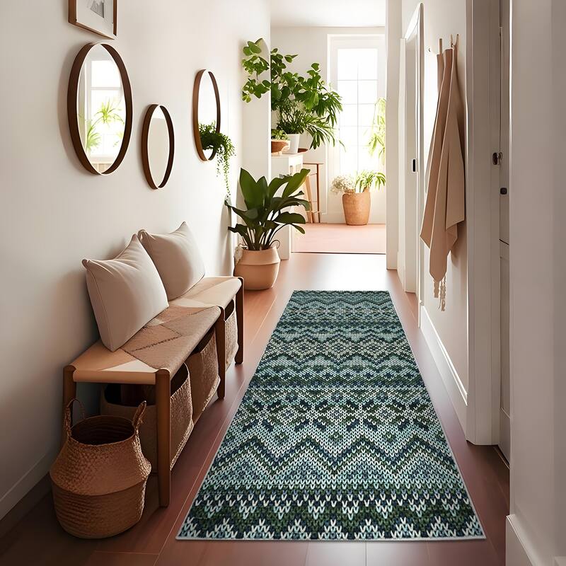 Living Room Rugs Soft Boho Geometric Area Rugs Non-Slip Washable Area Rug for Bedroom Home Office Dining Room