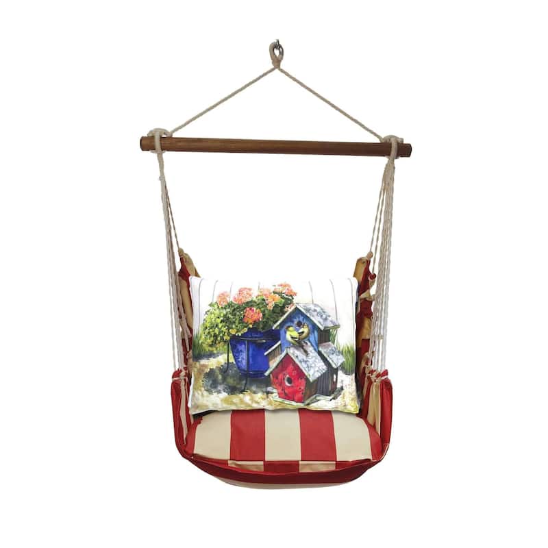 Magnolia Casual Swing Set 4 piece - Americana Stripe w/ Birdhouses & Flowers
