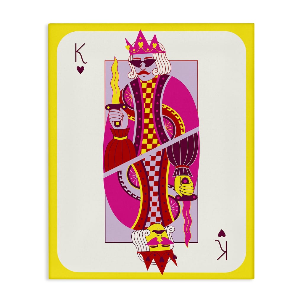 Stupell Bright Trendy King Card Canvas Wall Art Design By Grace Popp