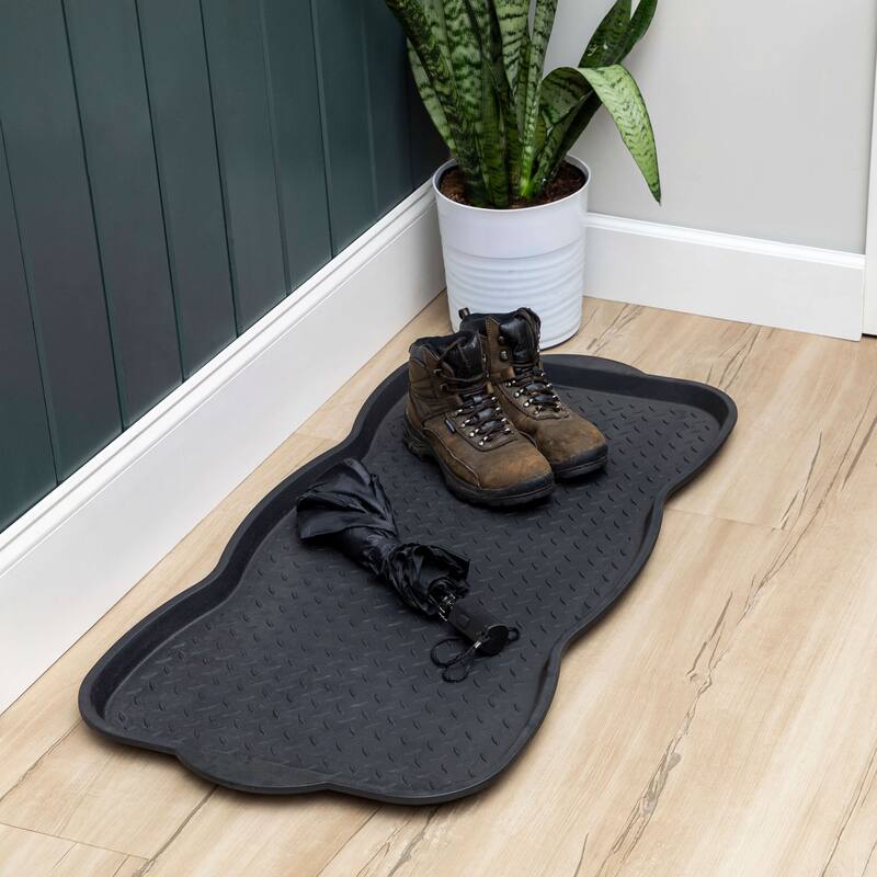 Mohawk Home Black Boot Tray Multi Purpose Utility Mat