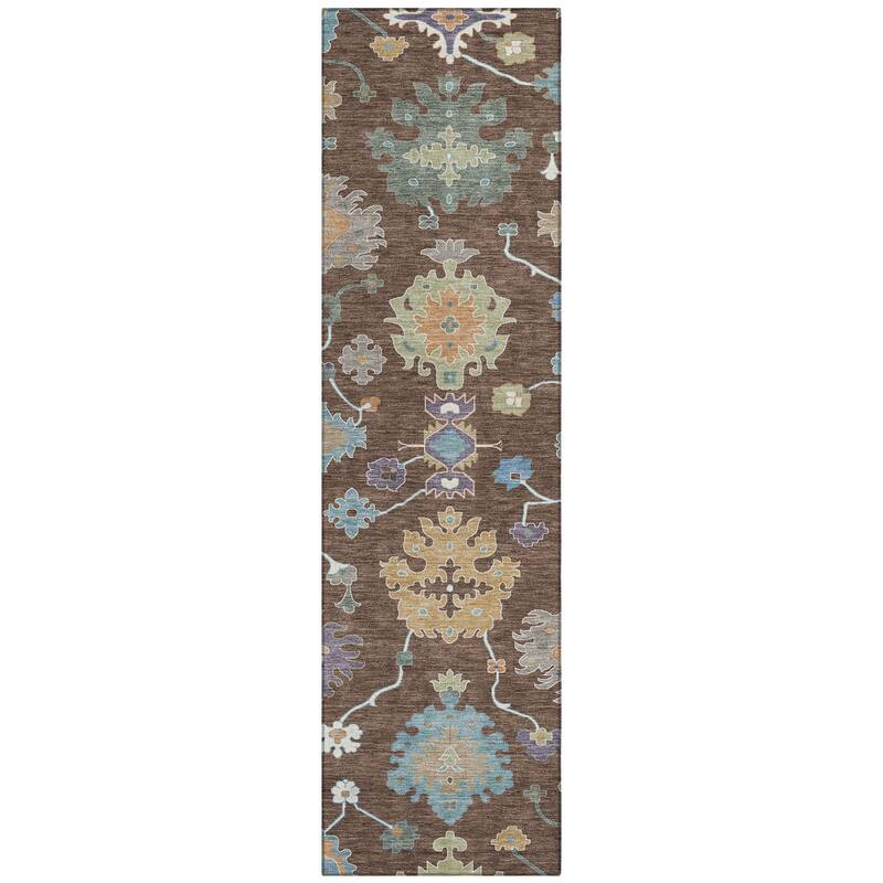 Machine Washable Indoor/ Outdoor Traditonal Delhi Chantille Rug