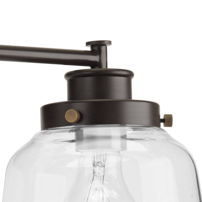 Judson Collection Two-Light Antique Bronze Clear Glass Farmhouse Bath Vanity Light - 11.25" x 16.25" x 8.5"