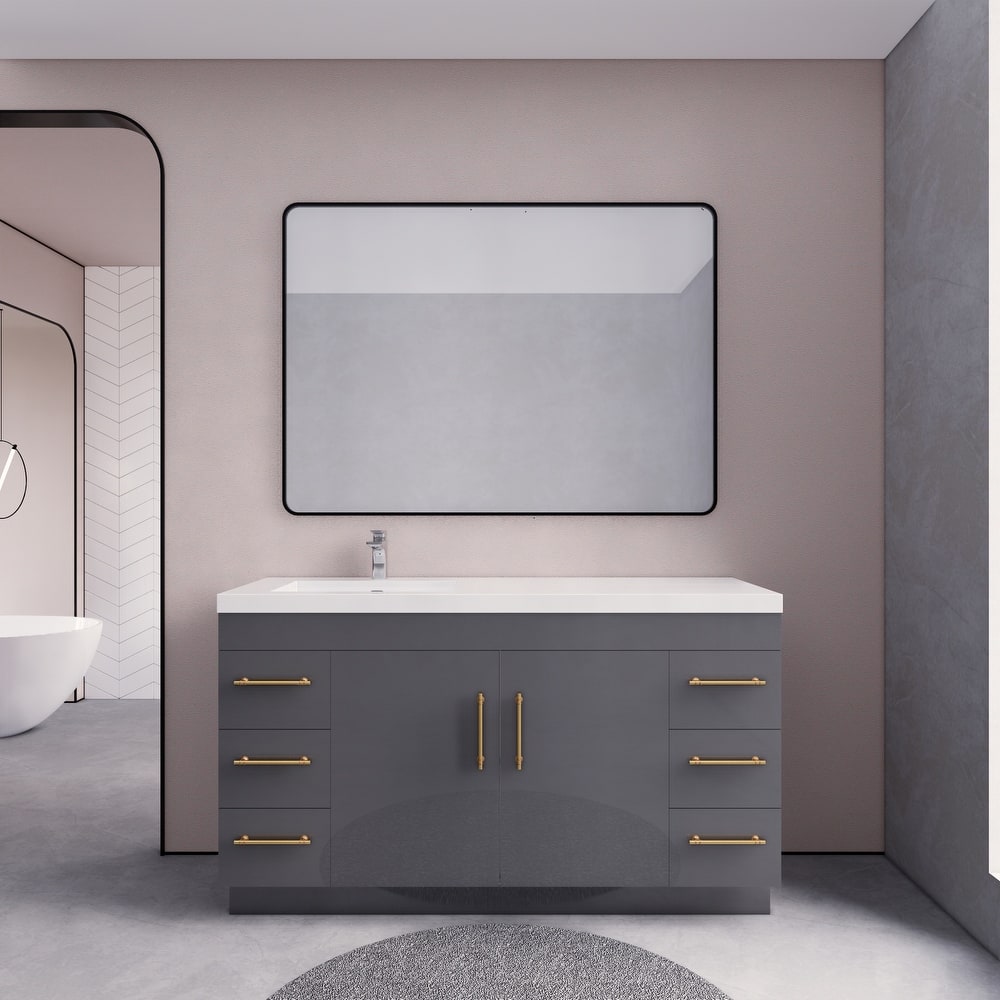 Eliza 60'' Freestanding Vanity with Single Sink on the Left