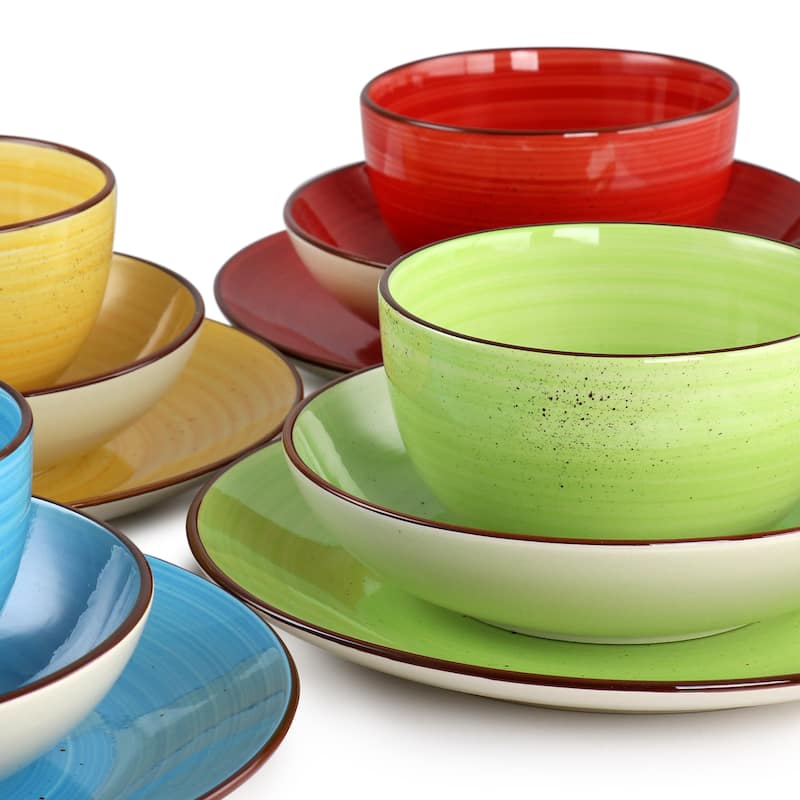 Karl 12 Piece Double Bowl Stoneware Dinnerware Set