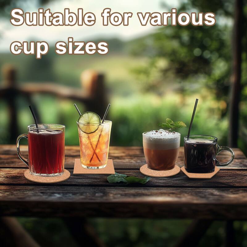 60pcs Cork Coasters for Drink, Round Drink Coaster - Brown