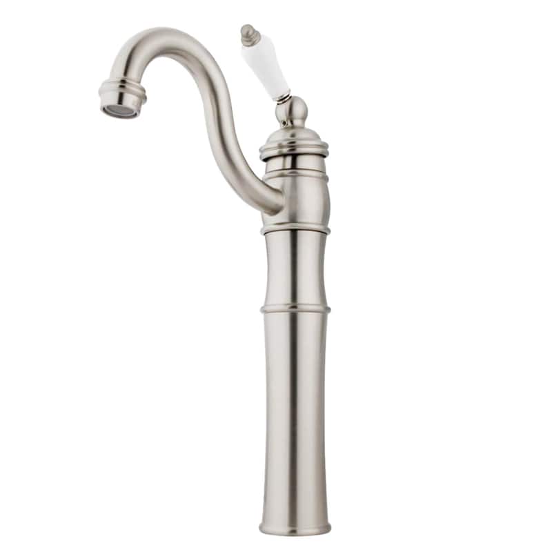 Kingston Brass Victorian 1.2 GPM Single Hole Vessel Bathroom Faucet - Brushed Nickel