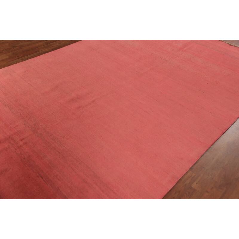 Pink Gabbeh Modern Area Rug Hand-Knotted Wool Carpet - 6'3" x 9'10"
