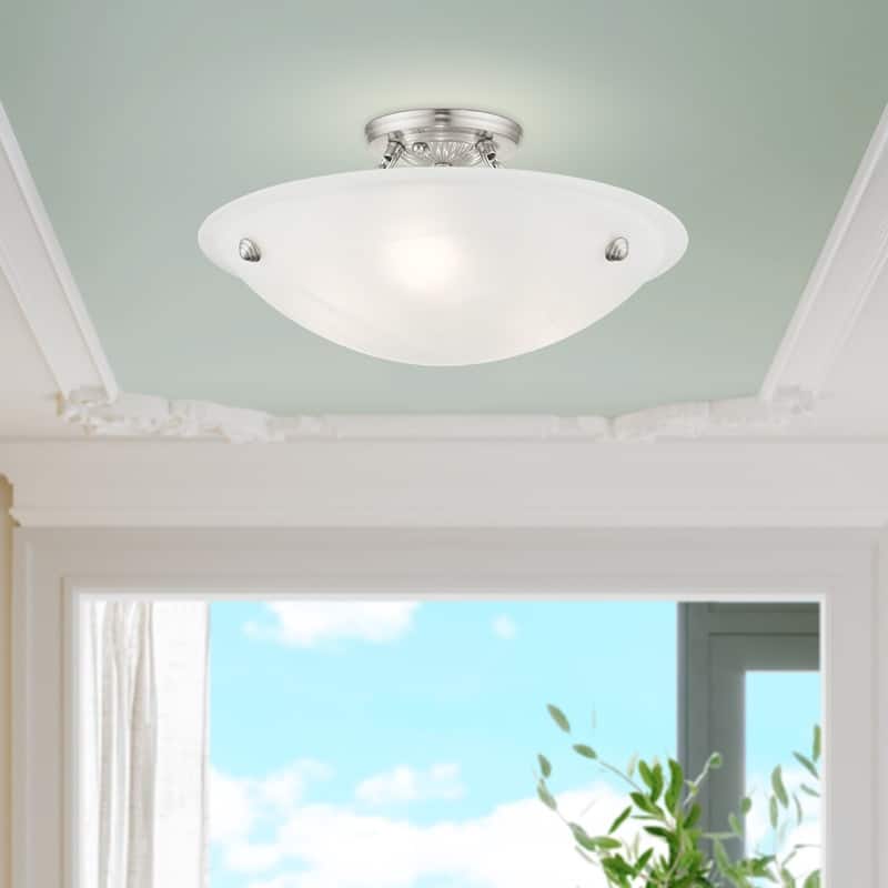 Livex Lighting 3-light Brushed Nickel Ceiling Mount, 4273-91 - 16" DIA 8" H