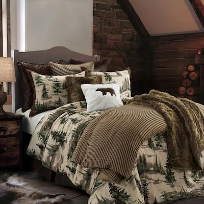 Paseo Road Joshua Pine Tree Print Western Lodge Rustic Cabin Cotton 3 Piece Comforter Set
