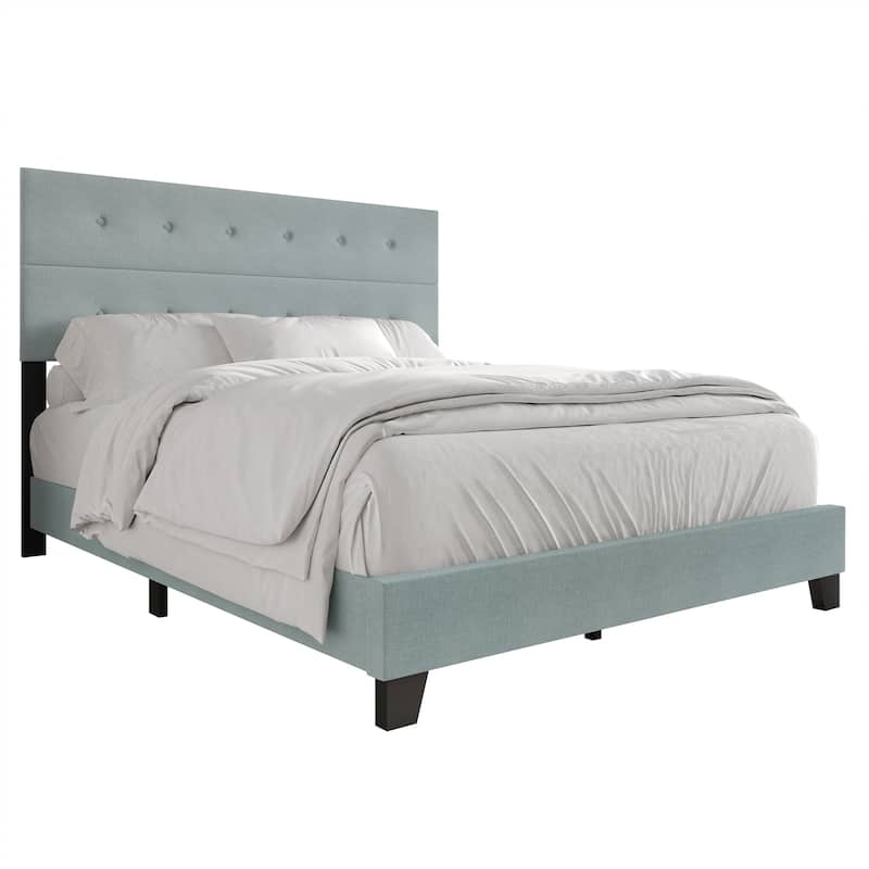 CraftPorch Luxury Button Tufted Upholstered Linen Bed
