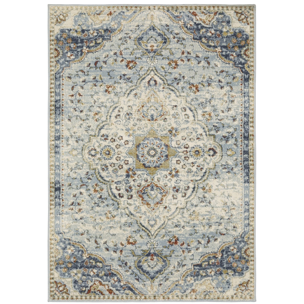 Bondy Blue Various Colors Oriental Medallion Traditional Casual Area Rug