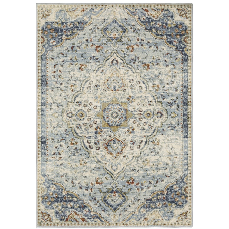Bondy Blue Various Colors Oriental Medallion Traditional Casual Area Rug