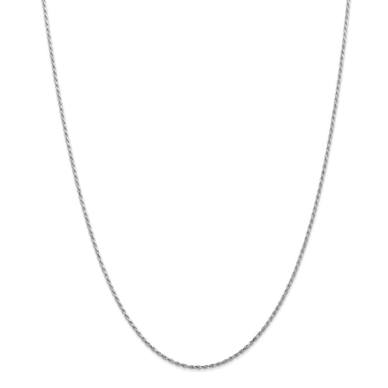 Curata Women's 10k White Gold 1.5mm Diamond-Cut Rope Chain Anklet - 9 Inch - Lobster Claw