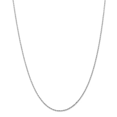 Curata Women's 10k White Gold 1.5mm Diamond-Cut Rope Chain Anklet - 9 Inch - Lobster Claw