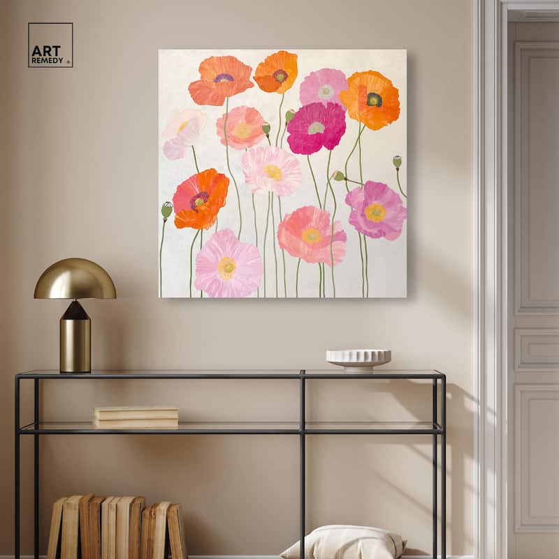 Sunset Poppy Chorus II Canvas by Art Remedy, Gallery Wrapped